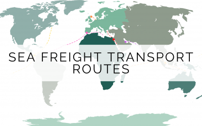 Sea freight transport routes
