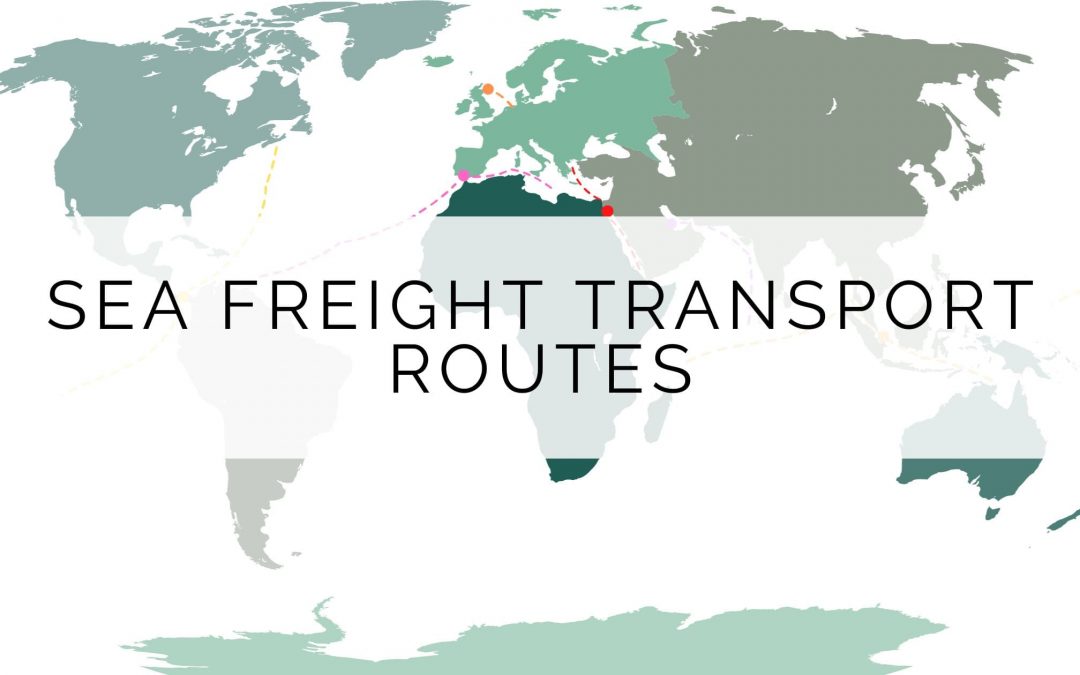 Sea freight transport routes